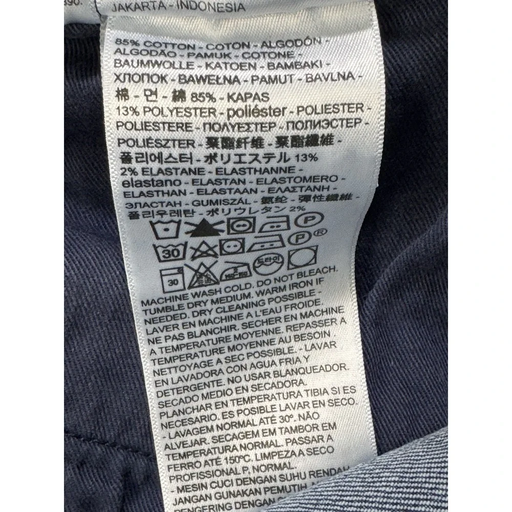 Levis Workwear Fit Jeans Men 38x32  Blue Straight Whisker Distress Stretch Denim
